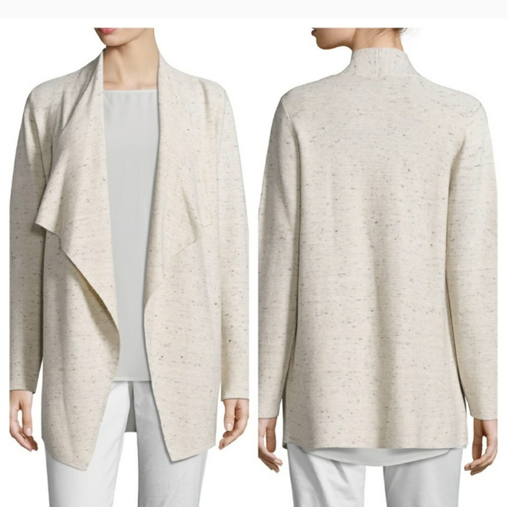 Eileen Fisher Ecru Peppered Cardigan